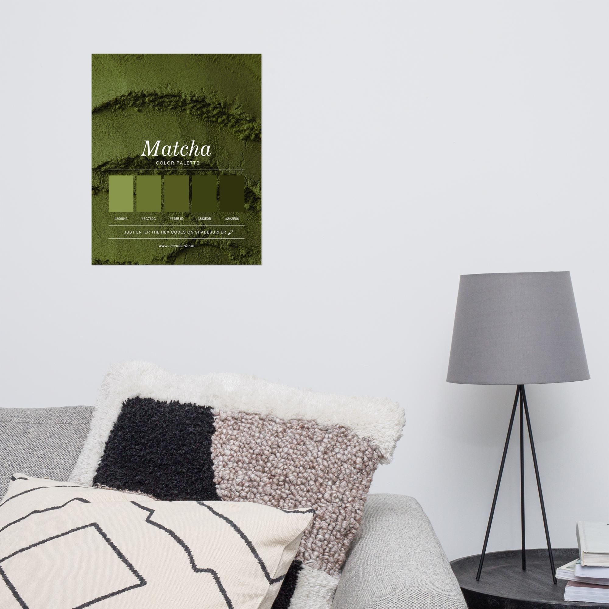 Matcha Color Palette Poster, Hex Codes Design, Green Art Print - Etsy
