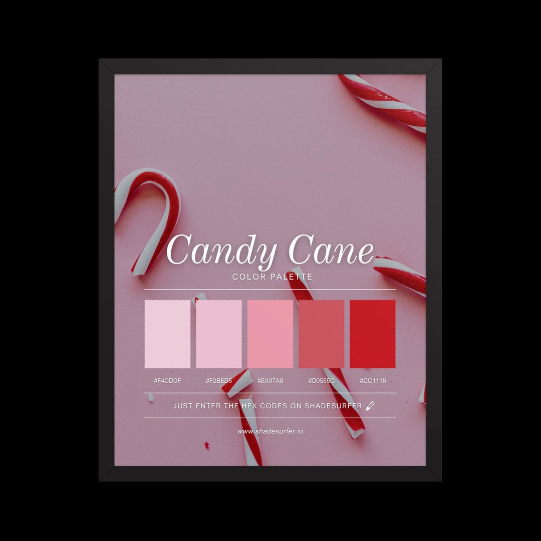 Candy Cane Color Palette Print, Printable Wall Art, Instant Digital ...