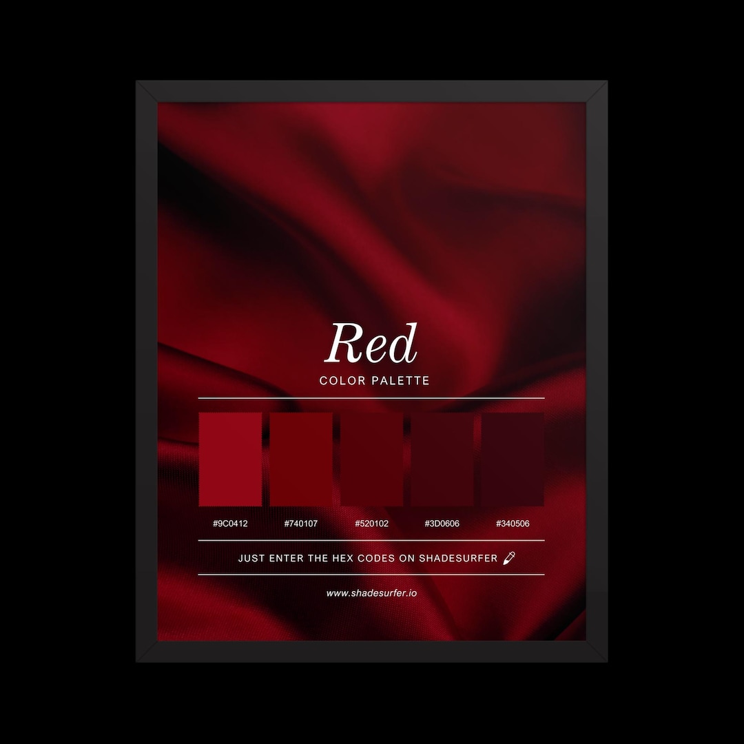 Red Color Palette Print, Printable Wall Art, Instant Digital Download ...