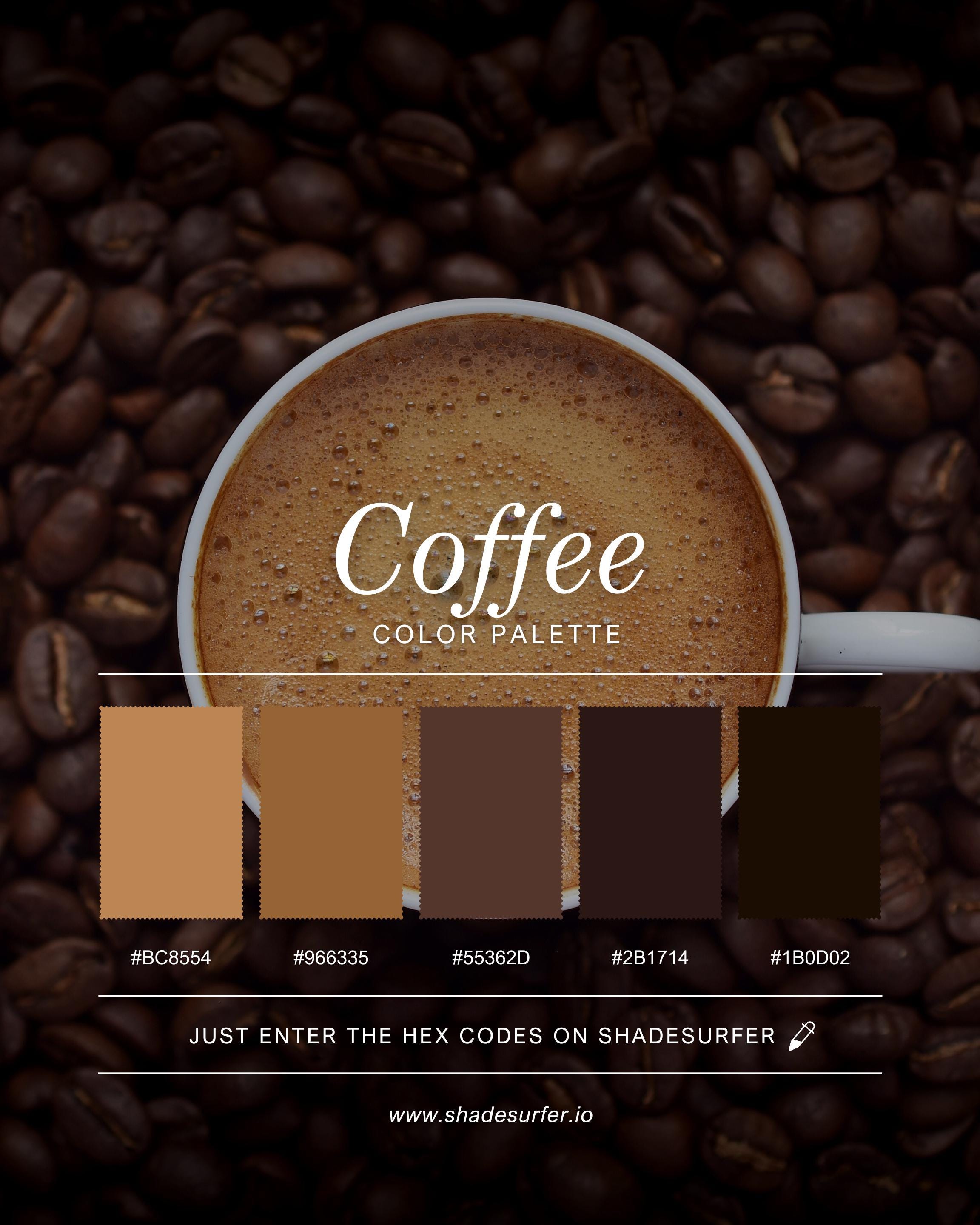 Color Code Caffee Coffee Color Palette Poster, Hex Codes Design, Colorful Art Print - Etsy