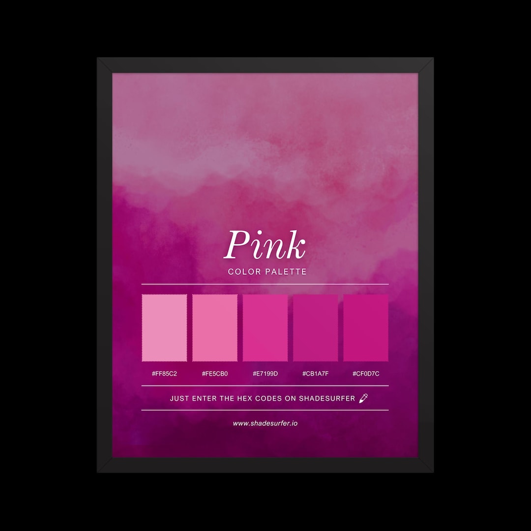 Pink Color Palette Print, Printable Wall Art, Instant Digital Download ...