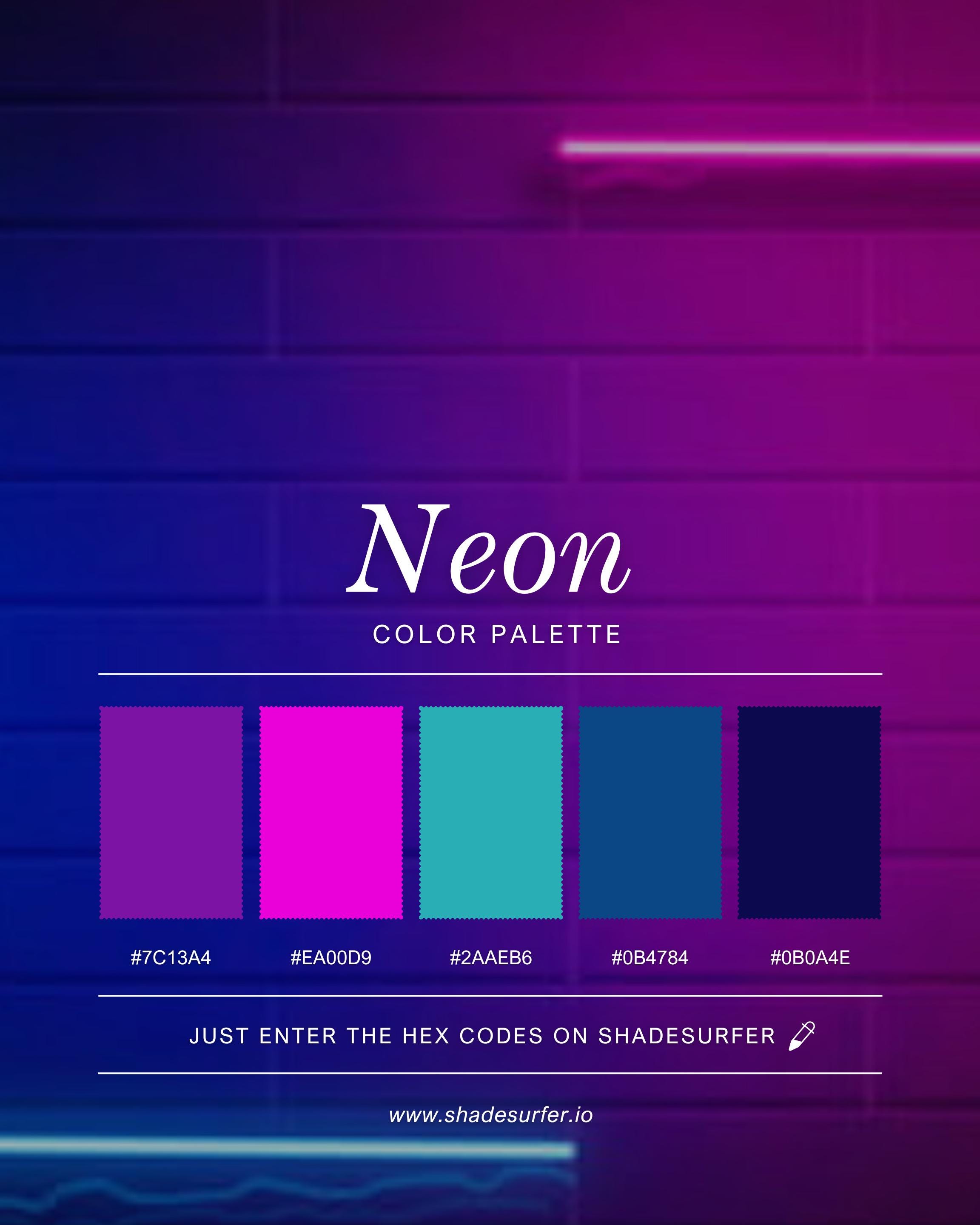 Neon Color Palette Print, Printable Wall Art, Instant Digital Download ...