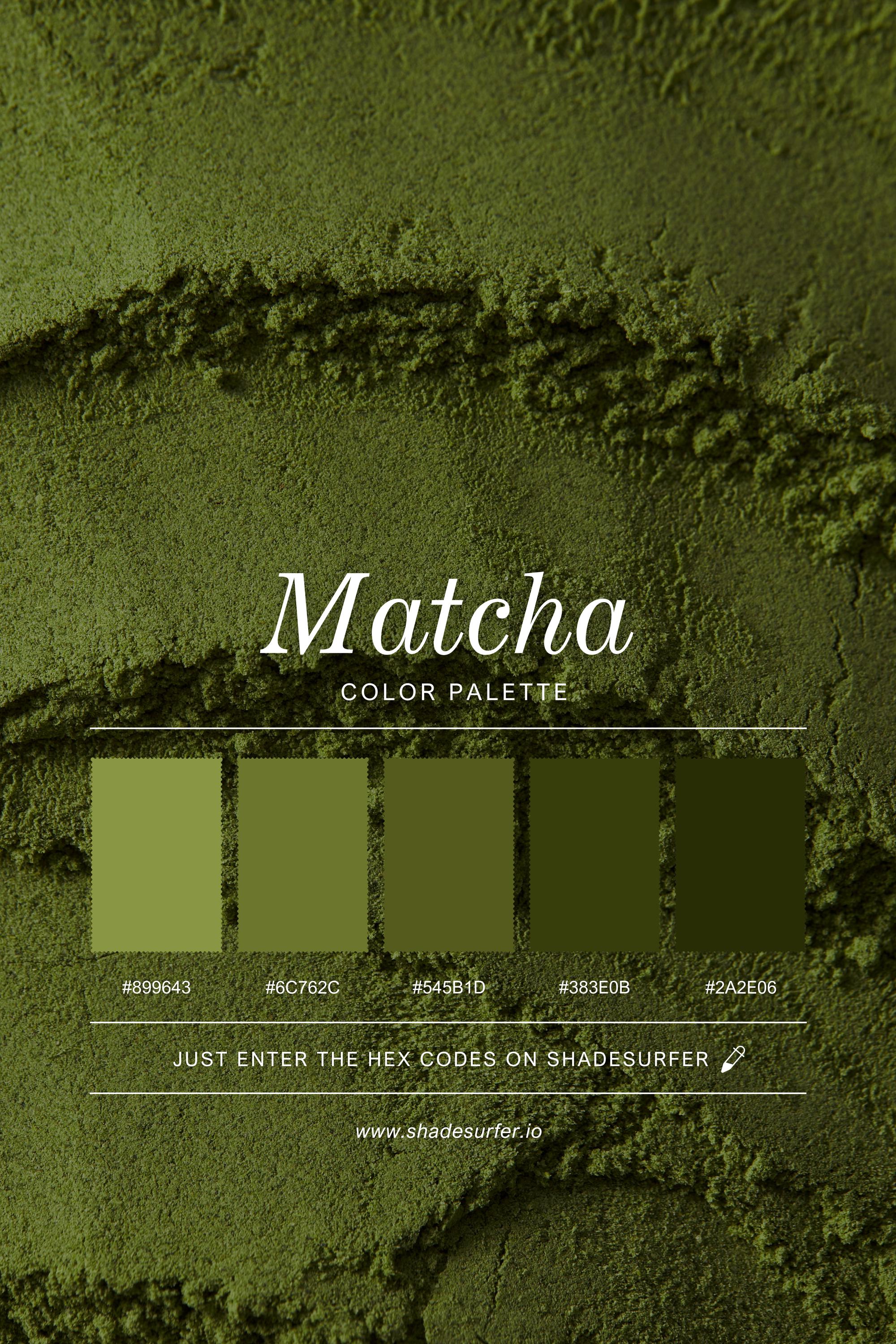Matcha Color Palette Postcard, Swatch Reference Card, Hex Codes Design ...