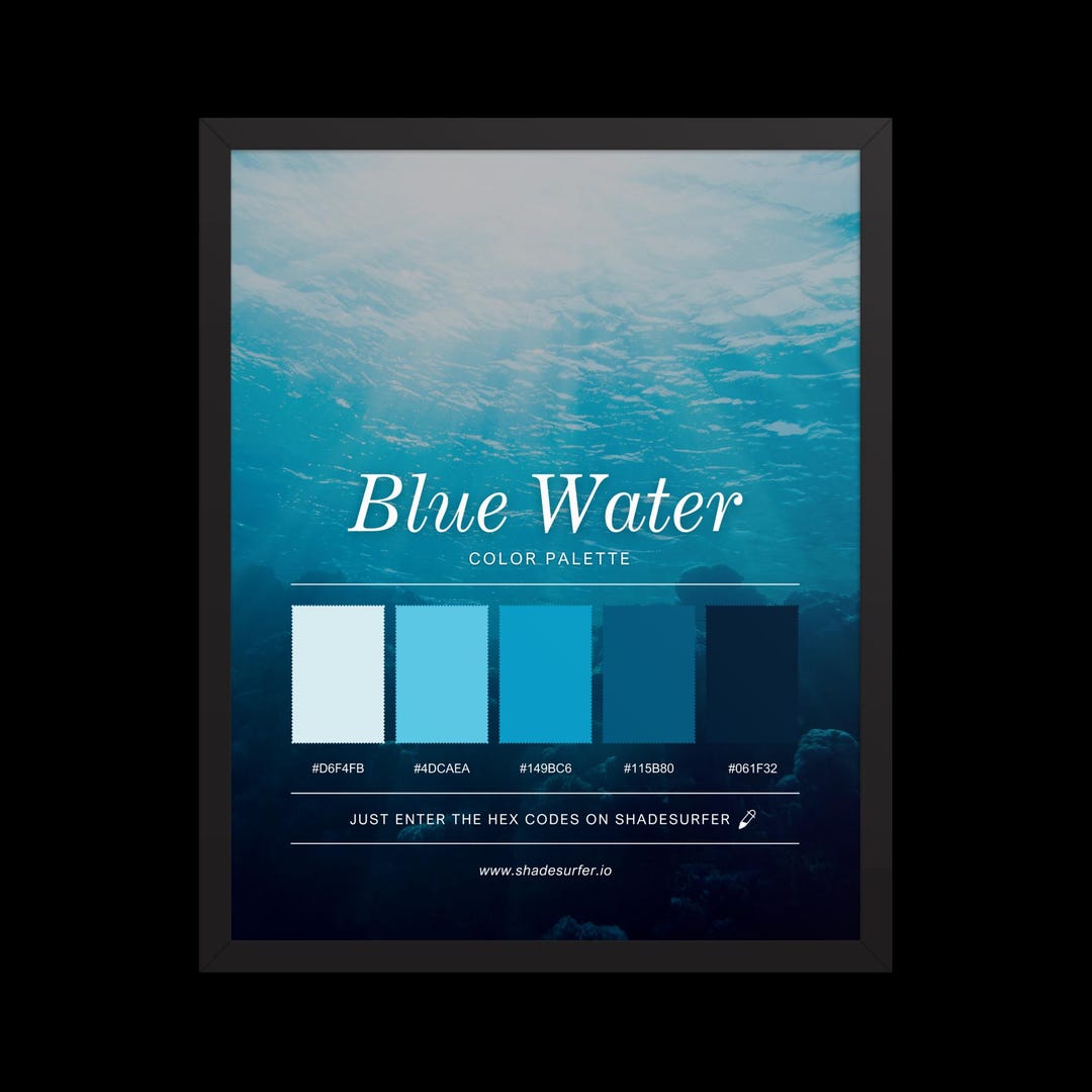 Blue Water Color Palette Print, Printable Wall Art, Instant Digital ...