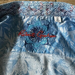Robert Graham Blue Floral Hawaiian Camp Shirt Men's Medium M Classic image 7