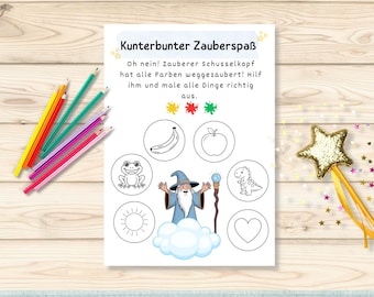 Learning Colors Worksheet | Kindergarten & Preschool | Learning Game | Printable PDF | Digital Download