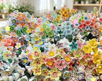 Geheimnisvolle Keramikblumen-Blinde Box - Handgemachte erhaltene Blüte, Geschenk für Mutter und Oma