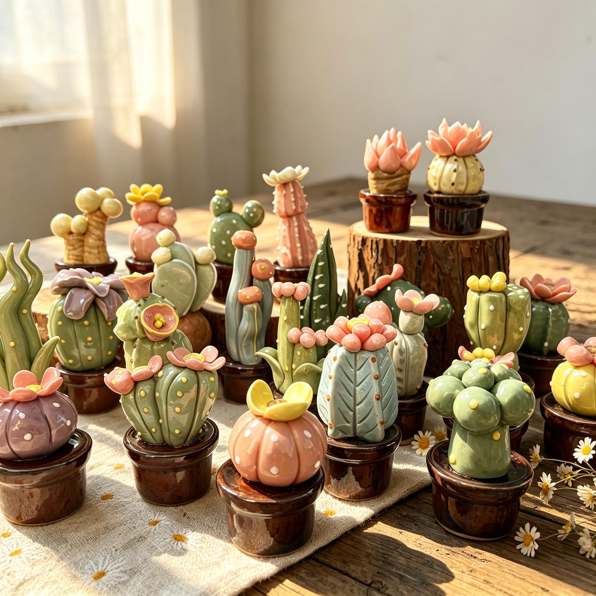 Emours Pianta Cactus In Resina Per Acquario &ndash; Decorazione Realistica Per Acqua Dolce E Marina, Rettili