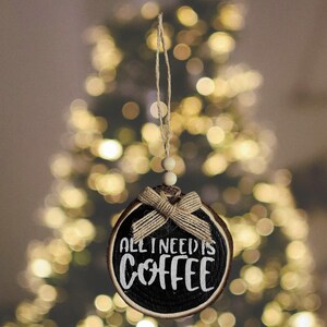 Hand-Painted Coffee Lover Wooden Ornament / Door Knob Decor