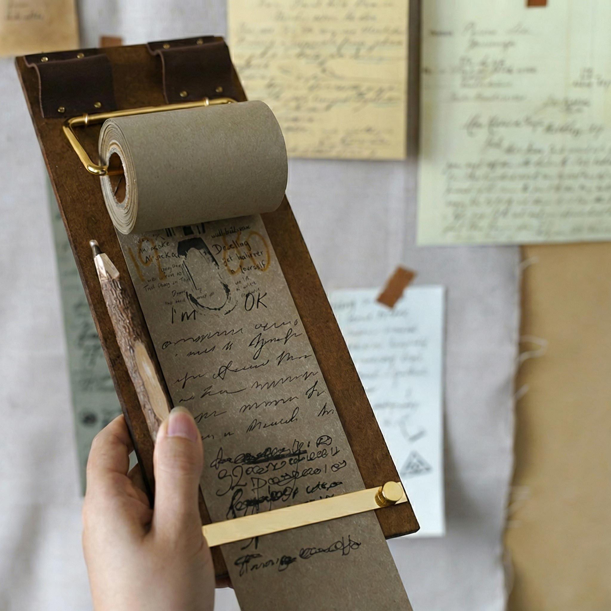 Roller Notepad Magnetic Kraft Paper Roller | Rustic Fridge Notepad, Wall Mount - Etsy