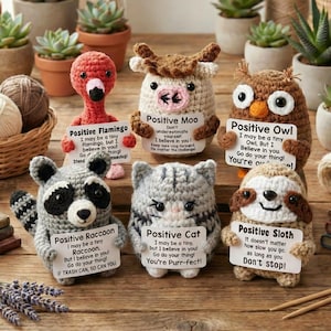 Animal de soutien émotionnel au crochet, copain de bureau amusant, cadeau pour la santé mentale