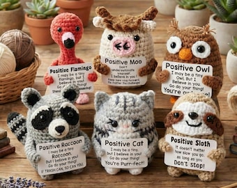 Crochet Emotional Support Animal, Funny Desk Buddy, Mental Health Gift