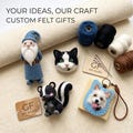 Custom Needle Felted Pet Portrait Keychain | Woodland Animal, Elf Sprite Doll