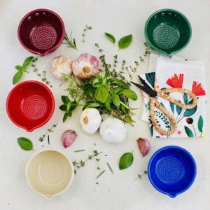 Handmade Ceramic Garlic Grater Bowl | Ginger Mincer, Herb Stripper, Dipping Dish