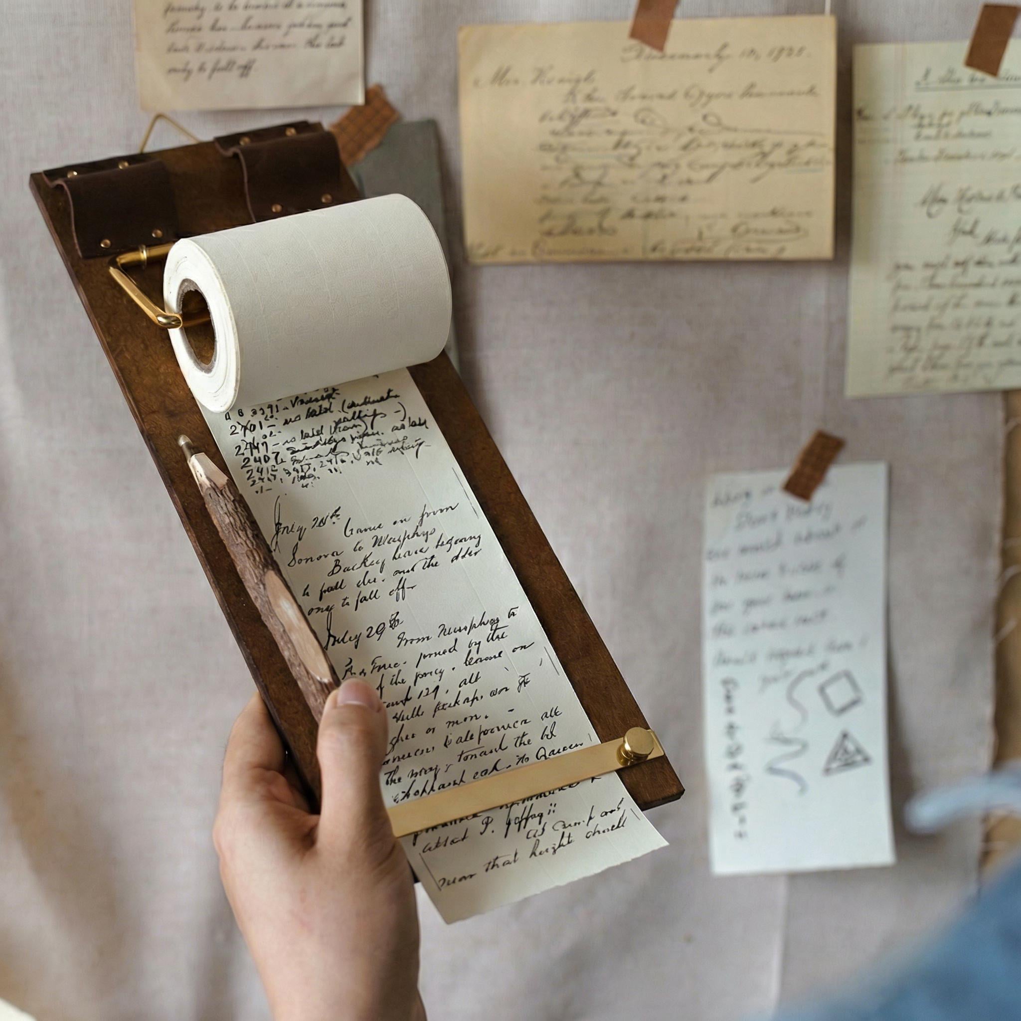 Roller Notepad Magnetic Kraft Paper Roller | Rustic Fridge Notepad, Wall Mount - Etsy