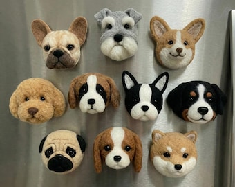 Needle Felted Dog Magnet, 3D Wool Puppy, Dog Mom Gift