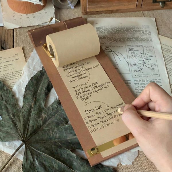 Magnetic Kraft Paper Roller | Rustic Fridge Notepad, Wall Mount