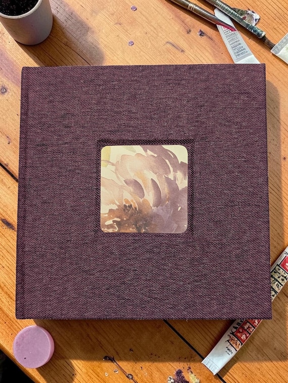 Art Journal – Plum Flower - Journey Squares Collection, Travel Sketchbook, Pocket Notebook, 48-Page Journal, Artist Gift, Writer Gift