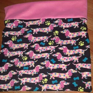 Pink polka dot Dachshund Dog Snuggle sack doxie bed cat cave snuggle cave snuggle bed  pet bed dog bed cozy cave pet snuggle bed