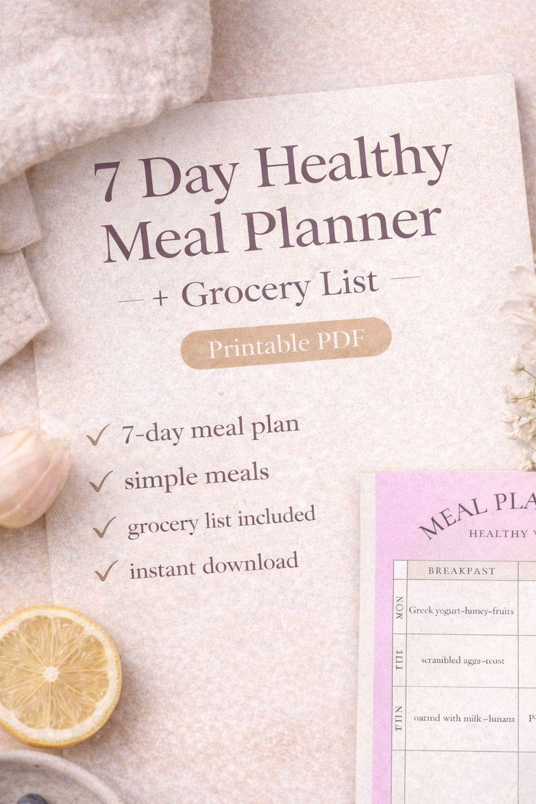 7 Day Healthy Reset | Simple Meal Plan & Beginner Gym Guide PDF - Etsy