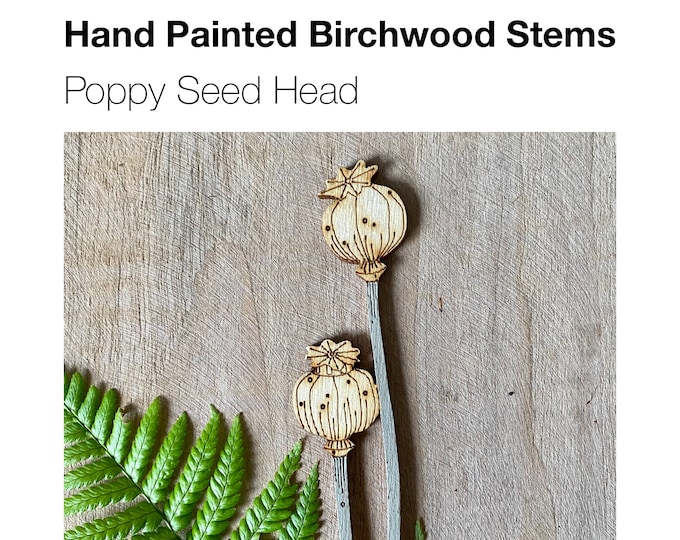 Wooden Flowers - A Hand Painted Poppy Seed Head