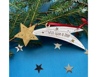 Wooden Christmas Decorations - A Shooting Star