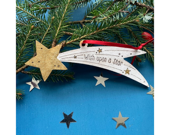 Wooden Christmas Decorations - A Shooting Star