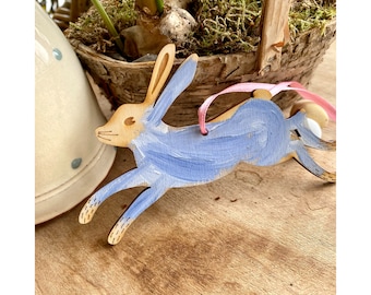 Easter  - A Pretty Hare Decoration in Soft Blue