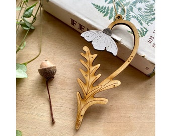 Wooden Flowers  - A  Hand Painted Poppy Decoration (style 2)