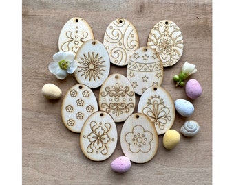 Easter - Engraved Wooden Easter Egg Decorations