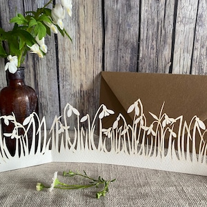 Paper Cut Cards: A Pretty Snowdrop Frieze