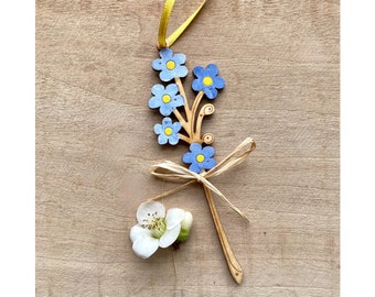 Spring - A Petite Forget me Not Hand Painted Decoration