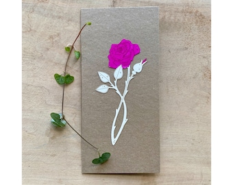 Paper - Cut Cards: Hand Coloured Rose