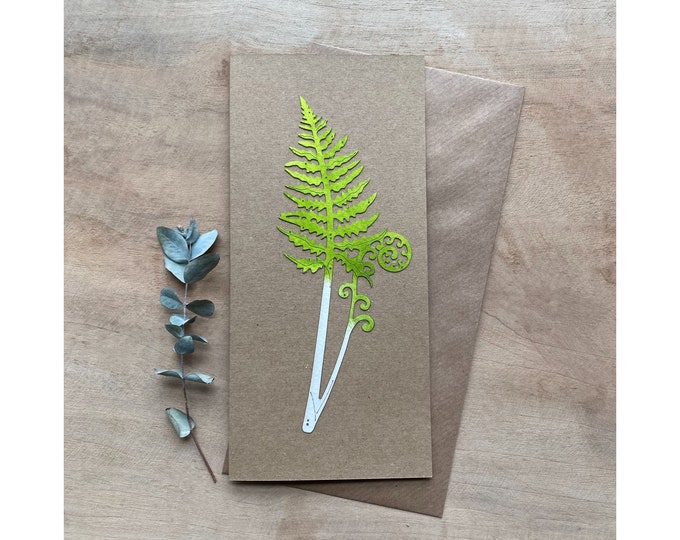 Paper - Cut Cards: Hand Coloured Fern