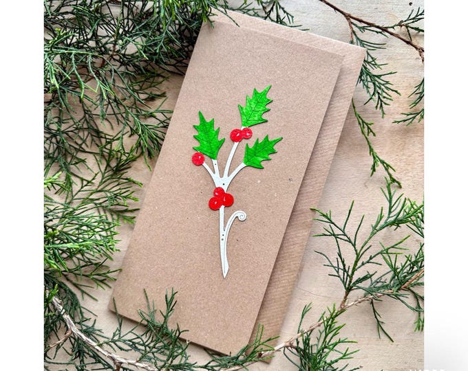 Paper - Cut Cards: Holly Sprig