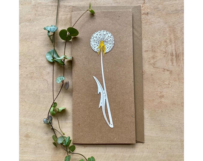 Paper - Cut Cards: Hand Coloured Dandelion