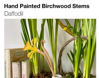 Wooden Flowers - A Hand Painted Daffodil Stem