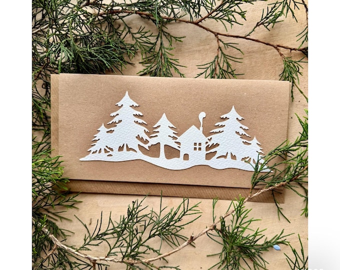 Paper - Cut Cards: Fir Trees with Hare