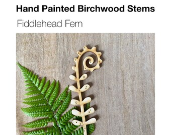 Wooden Flowers - A Birchwood Fiddlehead Fern in Natural Finish