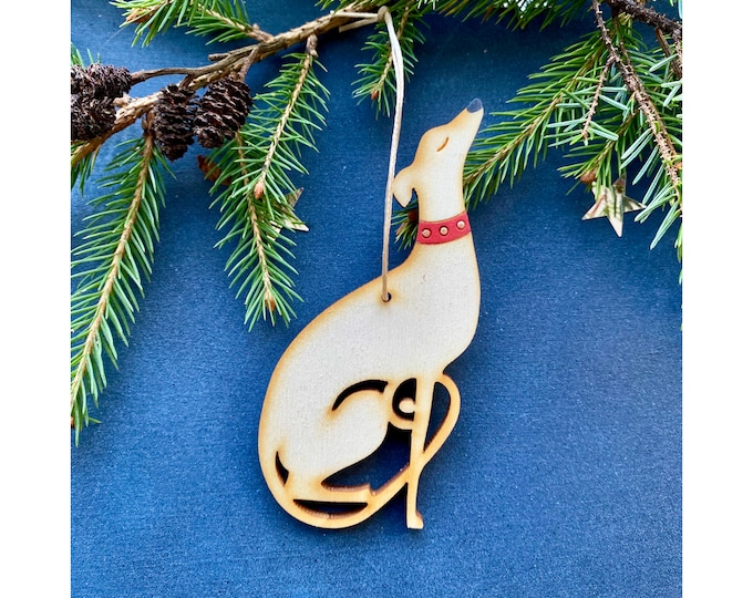 Hand Painted Christmas Decorations - A Sweet Whippet Decoration