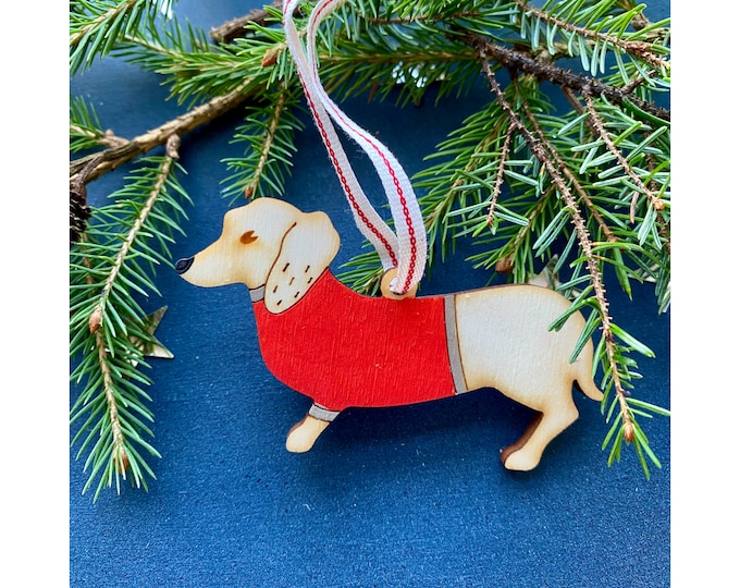 Hand Painted Christmas Tree Decorations - Dachshund