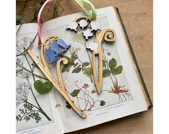 Wooden Flowers - Hand Painted Bluebell and Lily of the Valley Decorations