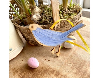 Easter - A Pretty Songbird Decoration in Soft Blues