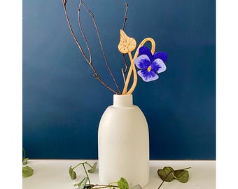 Wooden Flowers - A Hand Painted Violet Stem