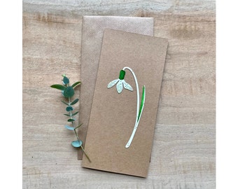 Paper - Cut Cards: Hand Coloured Snowdrop