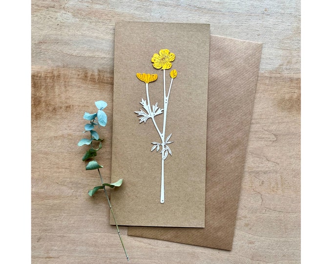 Paper - Cut Cards: Hand Coloured Buttercup