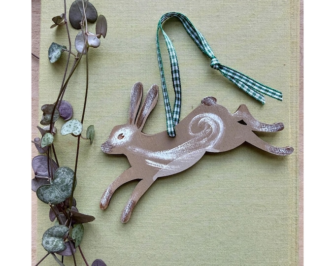 A Hand Painted Hare Decoration