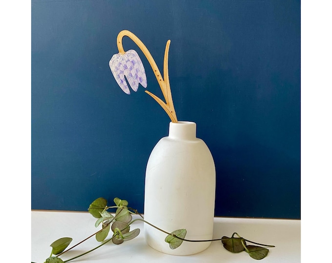 Wooden Flowers - A Hand Painted Fritillary Stem