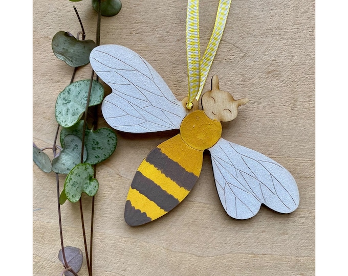 Featured listing image: A Hand Painted Bee Decoration