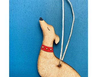 A Sweet Little Whippet Decoration (Red Collar)